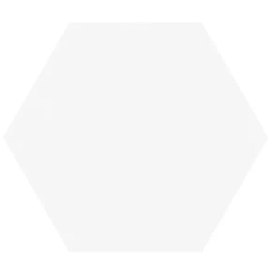 miniworx hexagon ral 9016 tile in white matt, 21x24cm