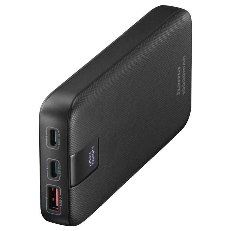 Load image into Gallery viewer, Hama 10000mAh Quick Charge 3.0 Power Bank | Anthracite Black | 514806