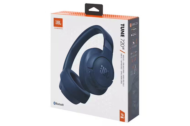 Załaduj obraz do przeglądarki galerii, JBL Tune 720BT Wireless Over-Ear Headphones | Blue | JBLT720BTBLU