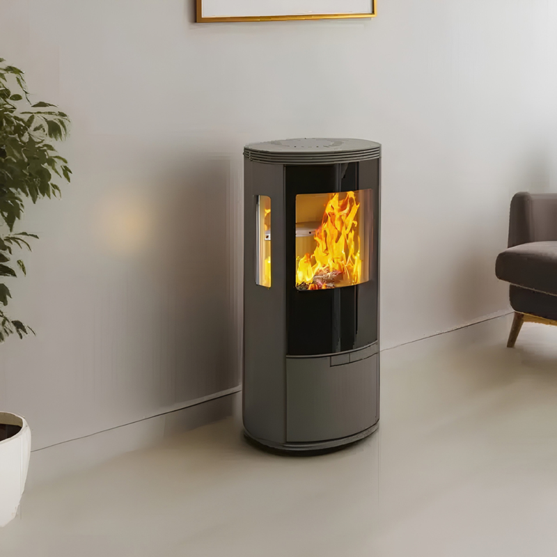 Załaduj obraz do przeglądarki galerii, Henley Elipse G5 7.3KW Eco Wood Burning Stove | Matt Black | ST460