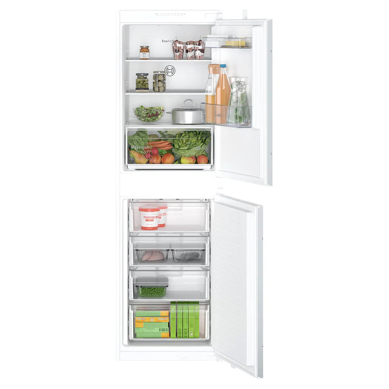 Załaduj obraz do przeglądarki galerii, Bosch Series 2 Frost Free Built-In Fridge Freezer | 249L | 177.2X54cm | White | KIN85NSE0G