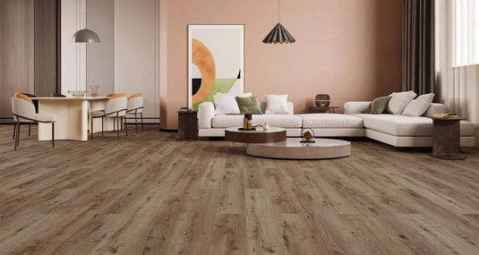 summer mese oak laminate flooring displayed in a living area