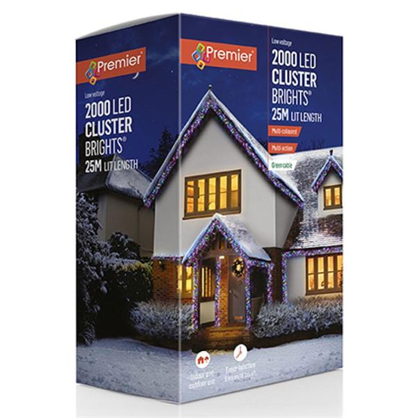 Load image into Gallery viewer, 2000 M-A LED Clear Cable Cluster with Timer Multi Colour | LV162177MC