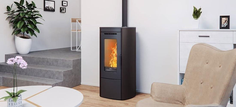 Завантажте зображення в засіб перегляду галереї, Nordic Ilvar 7 Wood Pellet Stove | 7.4kW | Black | NOIL7BL100695