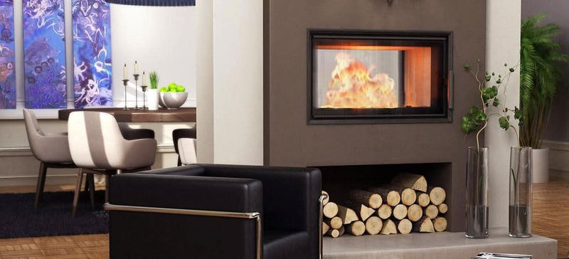 Завантажте зображення в засіб перегляду галереї, Nordic Tunnel Insert Boiler | 20kW | Wood Burning | Black | NOTU100164