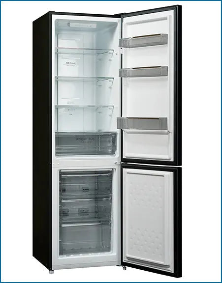 Powerpoint  Fridge Freezer | 180x54CM | Black Glass | P65555FFM2GLB-E