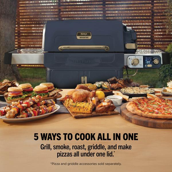 Завантажте зображення в засіб перегляду галереї, Ninja FlexFlame Outdoor Cooking System 5-in-1 Grill & Smoker | PG301UKBL