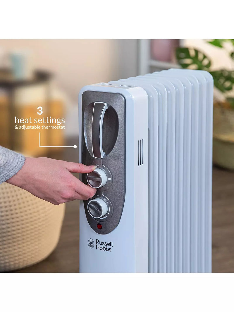Завантажте зображення в засіб перегляду галереї, Russell Hobbs 9 Fin Oil Filled Radiator | White | RHOFR5002
