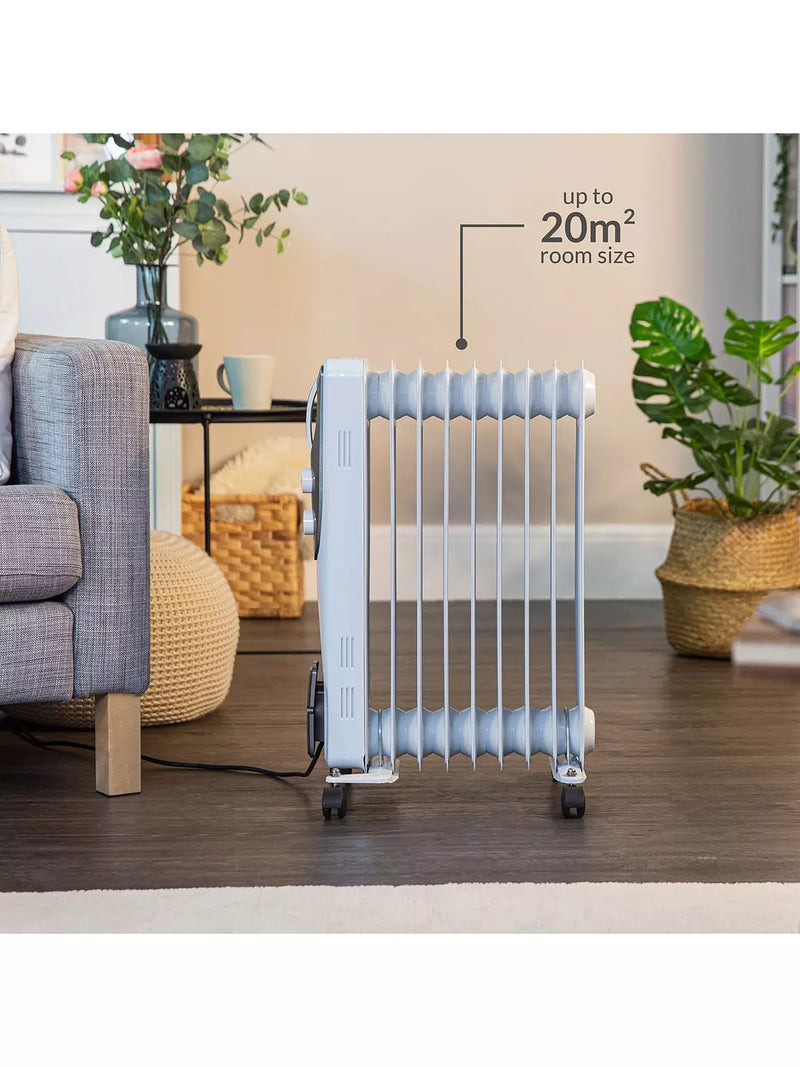 Завантажте зображення в засіб перегляду галереї, Russell Hobbs 9 Fin Oil Filled Radiator | White | RHOFR5002