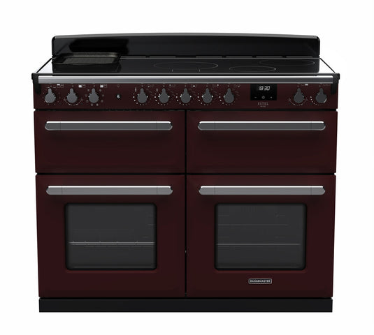 Rangemaster Estel Deluxe 110 Slow Oven | Induction | Bordeaux | Chrome Trim | ESDLB110EIPBOR/CM1 15302