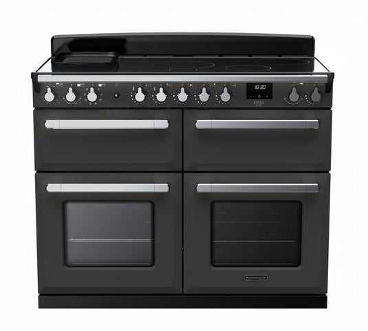 Rangemaster Estel Deluxe 110 Slow Oven | Induction | Slate | Chrome Trim | ESDLB110EIPSLT/CM1 15300