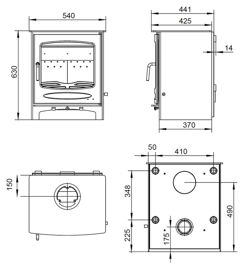 Załaduj obraz do przeglądarki galerii, Henley Sherwood 12KW Boiler Eco Stove | Matt Black | ST472