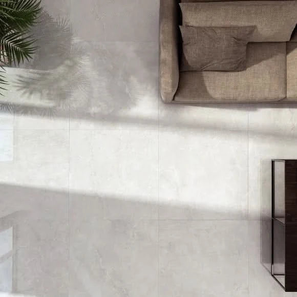 Load image into Gallery viewer, silky pul tile in blanco, 79x79cm on display