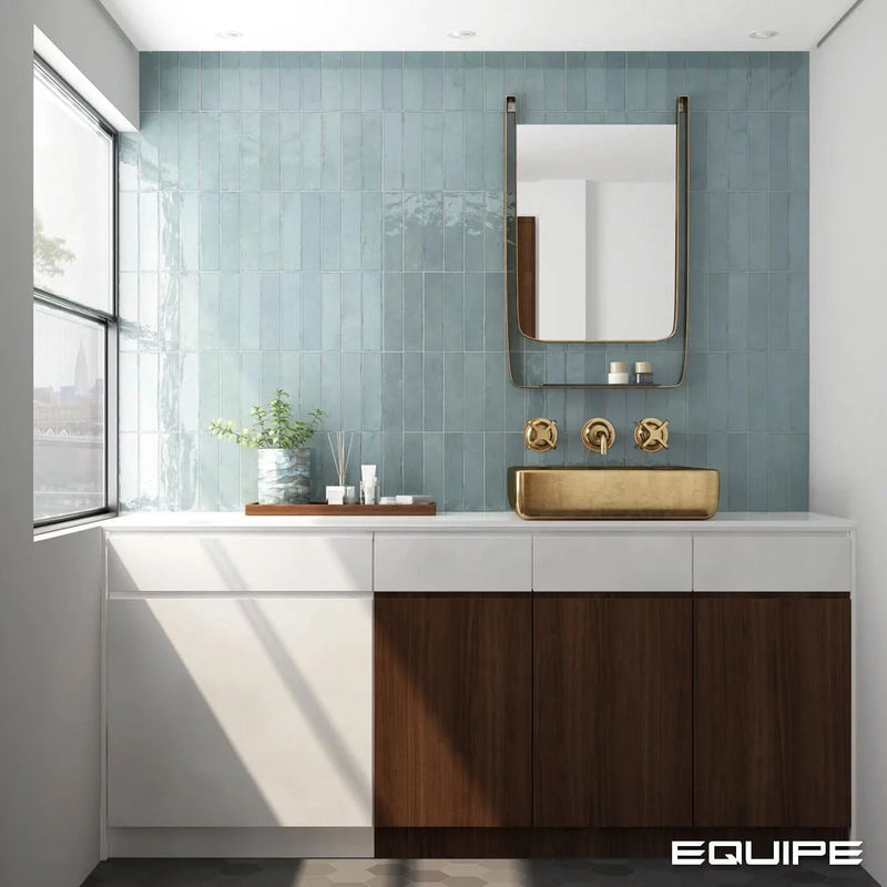 Завантажте зображення в засіб перегляду галереї, tribeca tile in watercolour, 6x24.6cm in the bathroom