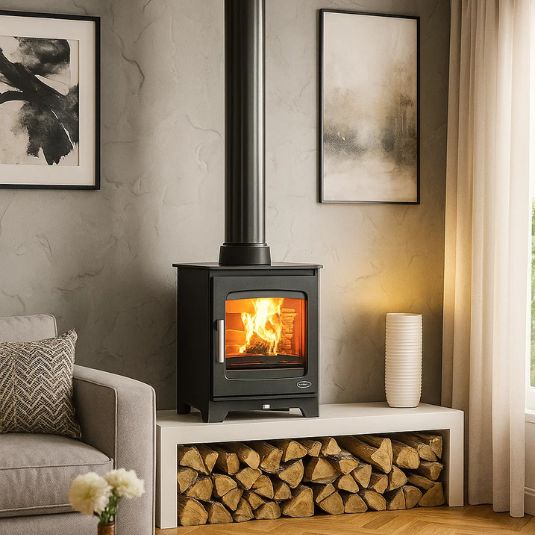 Завантажте зображення в засіб перегляду галереї, Henley Willow 4.9KW Eco| Multi Fuel | Matt Black | ST453