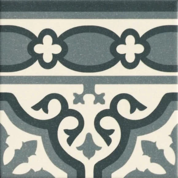 Завантажте зображення в засіб перегляду галереї, blue victorian florentine border tile, 20x20cm