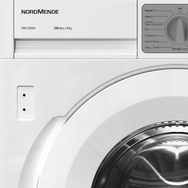 Załaduj obraz do przeglądarki galerii, NordMende Integrated Washing Machine | 8KG | 1200 Spin | WMI1280WH