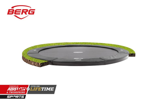 Berg Champion Flatground Trampoline | 380CM/ 12FT | Black | 38.12.04.00