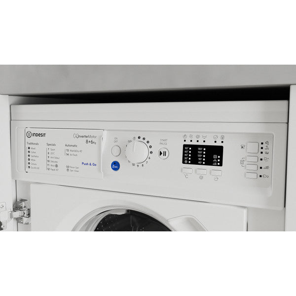 Load image into Gallery viewer, Indesit Push&Go 8/6kg Integrated Washer Dryer | BI WDIL 861485 UK
