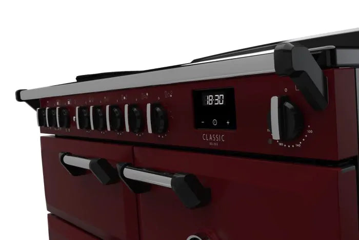 Załaduj obraz do przeglądarki galerii, Rangemaster Classic Deluxe 100 Induction Bordeaux with Chrome Trim | CLDL100EIPBOR/CM1