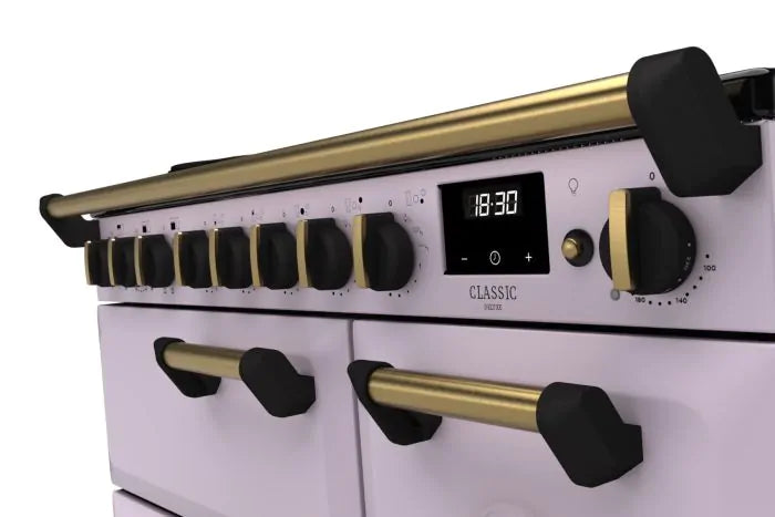 Завантажте зображення в засіб перегляду галереї, Rangemaster Classic Deluxe 90 Induction Heather with Antique Brass Trim | CLDL90EIPHTH/AB1