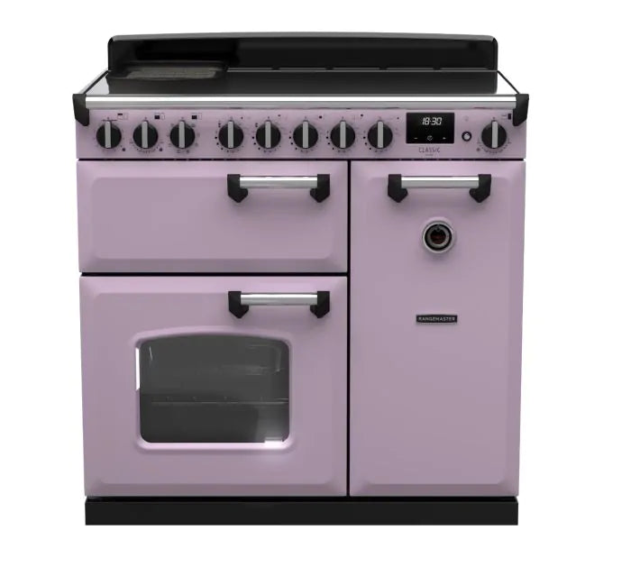 Завантажте зображення в засіб перегляду галереї, Rangemaster Classic Deluxe 90 Induction Heather with Chrome Trim | CLDL90EIPHTH/CM1