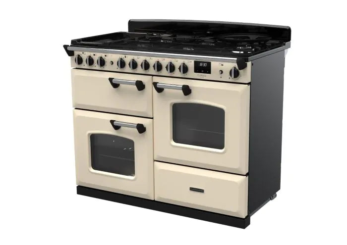 Load image into Gallery viewer, Rangemaster Classic Deluxe Oc 110 Dual Fuel Pale Cream with Chrome Trim | CLDLO110DFPPCR/CM1