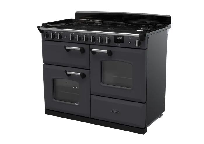 Завантажте зображення в засіб перегляду галереї, Rangemaster Classic Deluxe Oc 110 Dual Fuel Slate with Chrome trim | CLDLO110DFPSLT/CM1