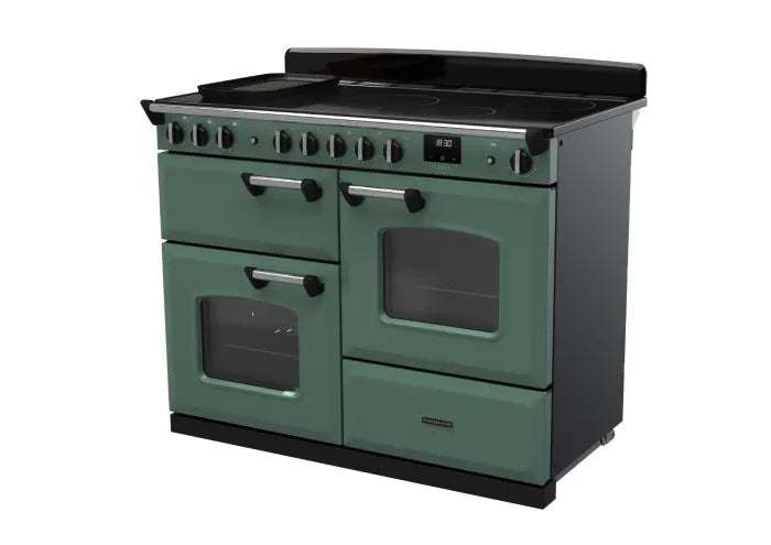 Завантажте зображення в засіб перегляду галереї, Rangemaster Classic Deluxe Oc 110 Induction Mineral Green with Chrome Trim | CLDLO110EIPMGR/CM1