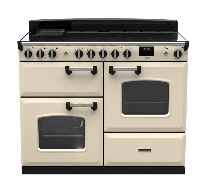 Load image into Gallery viewer, Rangemaster Classic Deluxe Oc 110 Induction Pale Cream with Chrome Trim | CLDLO110EIPPCR/CM1
