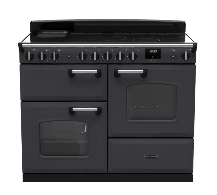 Load image into Gallery viewer, Rangemaster Classic Deluxe Oc 110 Induction Slate with Chrome Trim | CLDLO110EIPSLT/CM1
