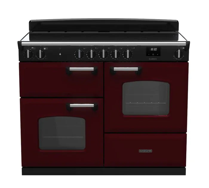 Завантажте зображення в засіб перегляду галереї, Rangemaster Classic Oc 110 Induction Bordeaux with Chrome Trim | CLO110EIPBOR/CM1