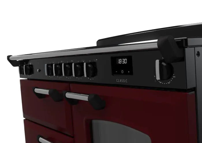 Завантажте зображення в засіб перегляду галереї, Rangemaster Classic Oc 110 Induction Bordeaux with Chrome Trim | CLO110EIPBOR/CM1