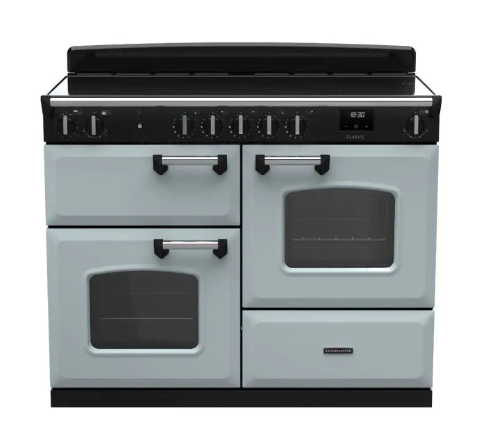 Load image into Gallery viewer, Rangemaster Classic Oc 110 Induction Misty Blue with Chrome trim | CLO110EIPMSB/CM1