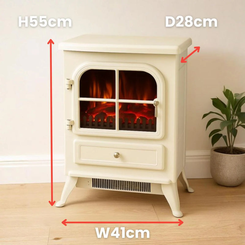 Завантажте зображення в засіб перегляду галереї, De Vielle Classic Electric Stove Cream | 1800W | DEF766326