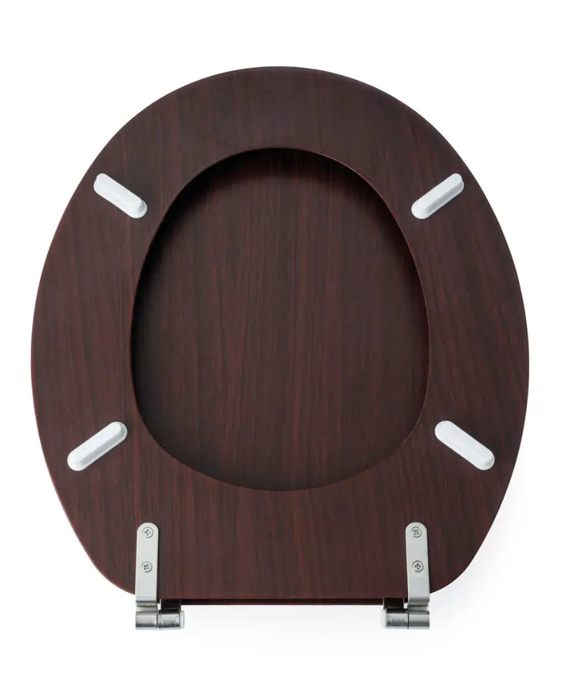 Load image into Gallery viewer, Mahogany MDF Toilet Seat With Stainless Steel Hinges | BCTS213