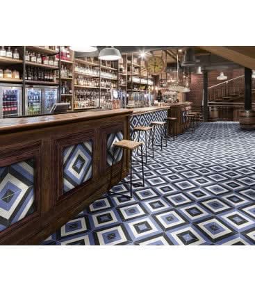 Завантажте зображення в засіб перегляду галереї, blue dublin tile 20x20cm on display