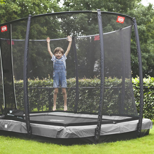 Berg Ultim Champion InGround Trampoline | 330CM/ 11FT | Safety Net Deluxe | Grey | 32.33.73.32