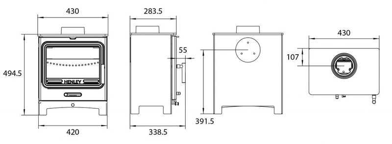 Load image into Gallery viewer, Henley Clearwood 5kW Eco | Multi Fuel | Matt Black | ST445