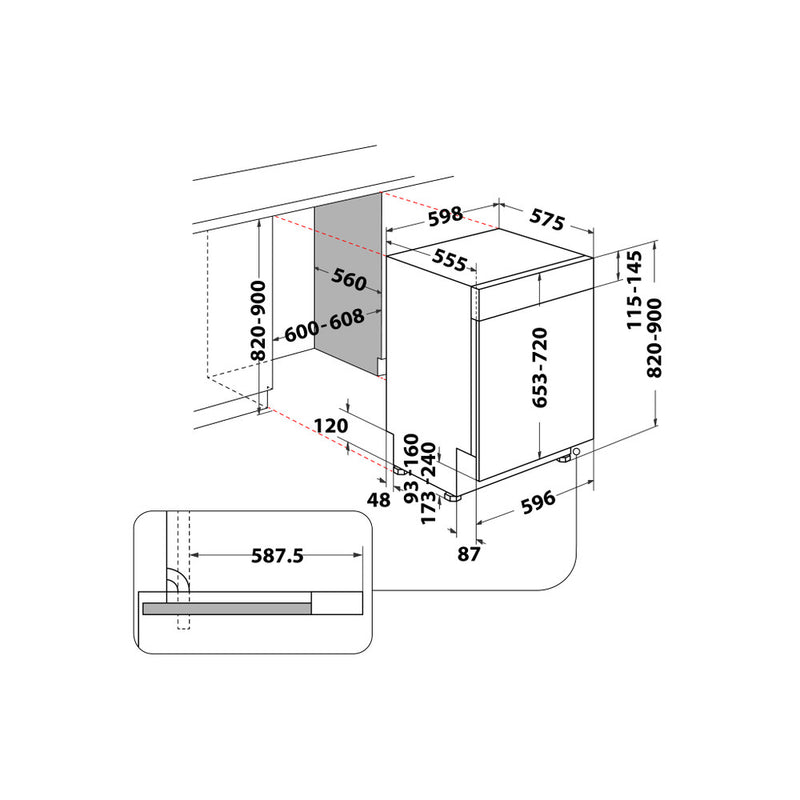 Load image into Gallery viewer, Hotpoint Semi Integrated Full Sized Dishwasher | Silver | 14 Place Setting | E Rated | H3B L626 X UK