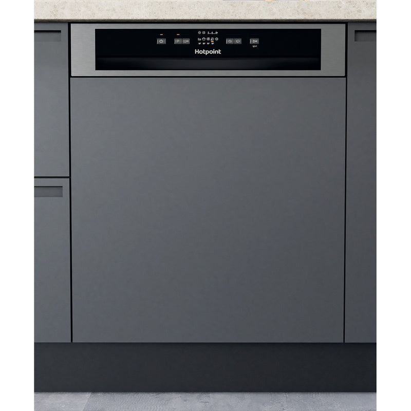 Load image into Gallery viewer, Hotpoint Semi Integrated Full Sized Dishwasher | Silver | 14 Place Setting | E Rated | H3B L626 X UK