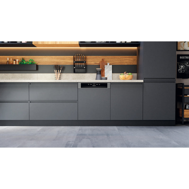 Load image into Gallery viewer, Hotpoint Semi Integrated Full Sized Dishwasher | Silver | 14 Place Setting | E Rated | H3B L626 X UK
