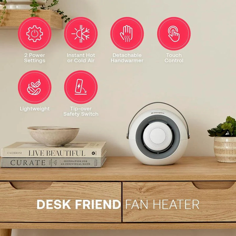 Załaduj obraz do przeglądarki galerii, Dimplex Portable Desk Fan Heater with Detachable Handwarmer | DDF390