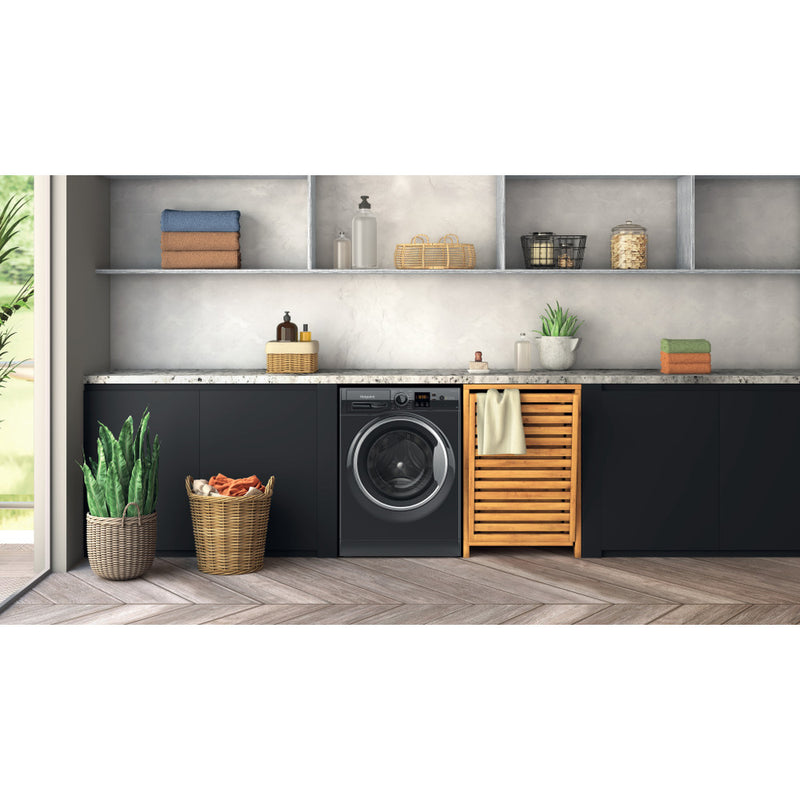 Load image into Gallery viewer, Hotpoint Anti-Stain Washing Machine | Black | 9kg | 1400rpm | A Rated | HNR9 W64 BS IRE