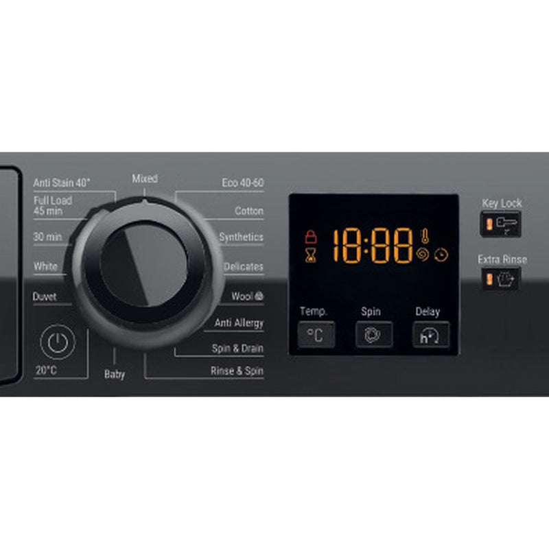 Load image into Gallery viewer, Hotpoint Anti-Stain Washing Machine | Black | 9kg | 1400rpm | A Rated | HNR9 W64 BS IRE