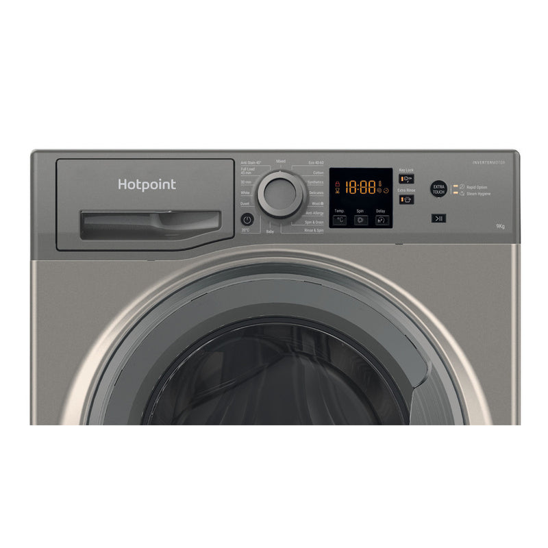 Load image into Gallery viewer, Hotpoint Anti-stain Washing Machine | Graphite | 9kg | 1400rpm | HNR9 W64 GG IRE