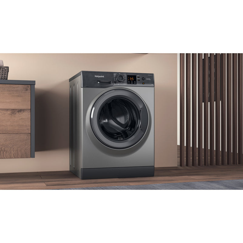Load image into Gallery viewer, Hotpoint Anti-stain Washing Machine | Graphite | 9kg | 1400rpm | HNR9 W64 GG IRE