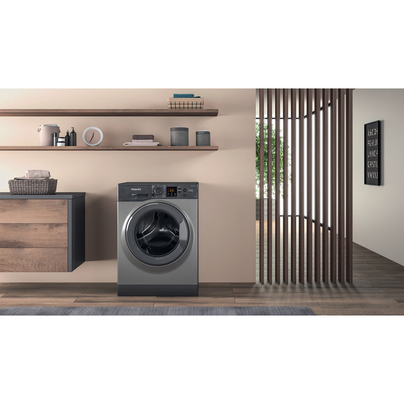 Load image into Gallery viewer, Hotpoint Anti-stain Washing Machine | Graphite | 9kg | 1400rpm | HNR9 W64 GG IRE