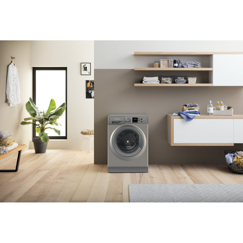 Load image into Gallery viewer, Hotpoint Anti-stain Washing Machine | Graphite | 9kg | 1400rpm | HNR9 W64 GG IRE