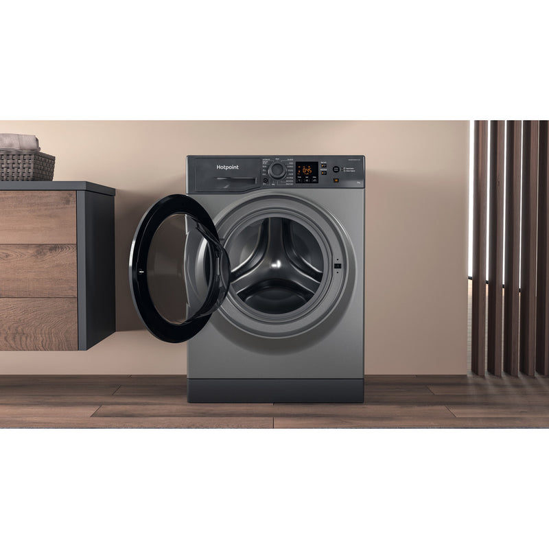 Load image into Gallery viewer, Hotpoint Anti-stain Washing Machine | Graphite | 9kg | 1400rpm | HNR9 W64 GG IRE